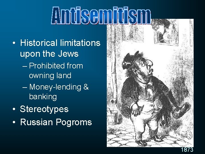  • Historical limitations upon the Jews – Prohibited from owning land – Money-lending