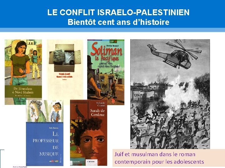 LE CONFLIT ISRAELO-PALESTINIEN Bientôt cent ans d’histoire Juif et musulman dans le roman Advancing LE CONFLIT ISRAELO-PALESTINIEN Bientôt cent ans d’histoire Juif et musulman dans le roman Advancing
