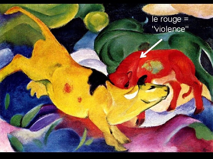 le rouge = "violence" 
