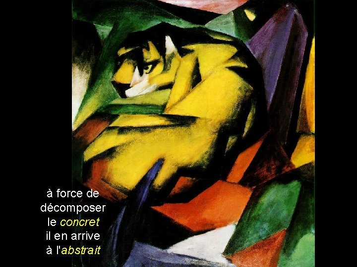 à force de décomposer le concret il en arrive à l'abstrait 