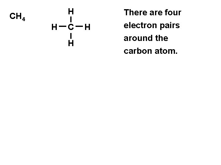 H CH 4 H C H There are four H electron pairs around the