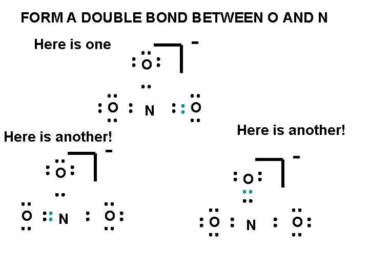 FORM A DOUBLE BOND BETWEEN O AND N - Here is one O O