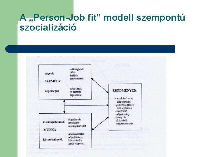 A „Person-Job fit” modell szempontú szocializáció 