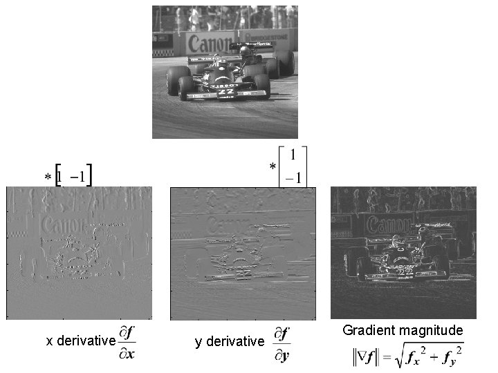 x derivative y derivative Gradient magnitude 