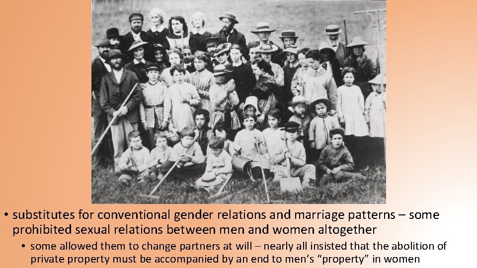  • substitutes for conventional gender relations and marriage patterns – some prohibited sexual