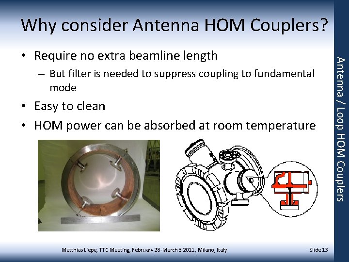 Why consider Antenna HOM Couplers? – But filter is needed to suppress coupling to