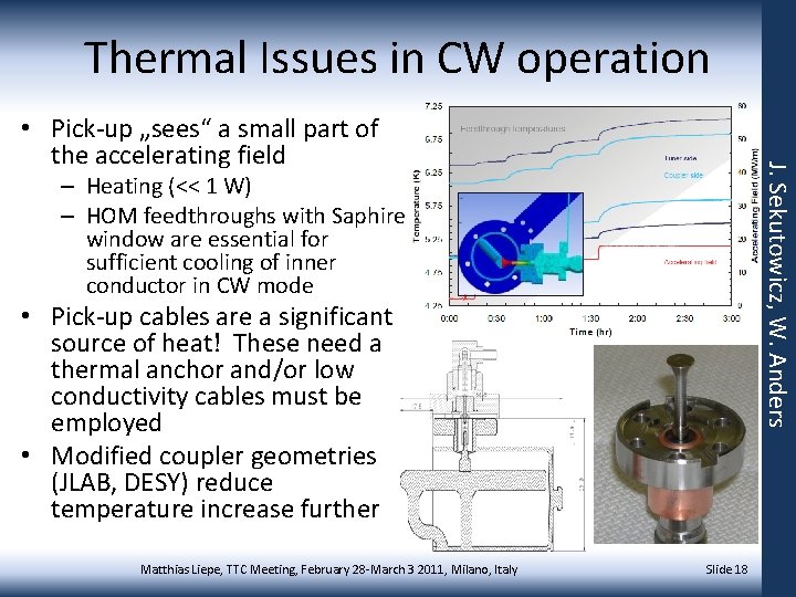 Thermal Issues in CW operation J. Sekutowicz, W. Anders • Pick-up „sees“ a small