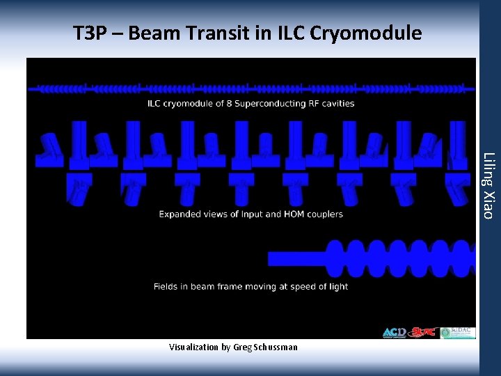 T 3 P – Beam Transit in ILC Cryomodule Liling Xiao Visualization by Greg