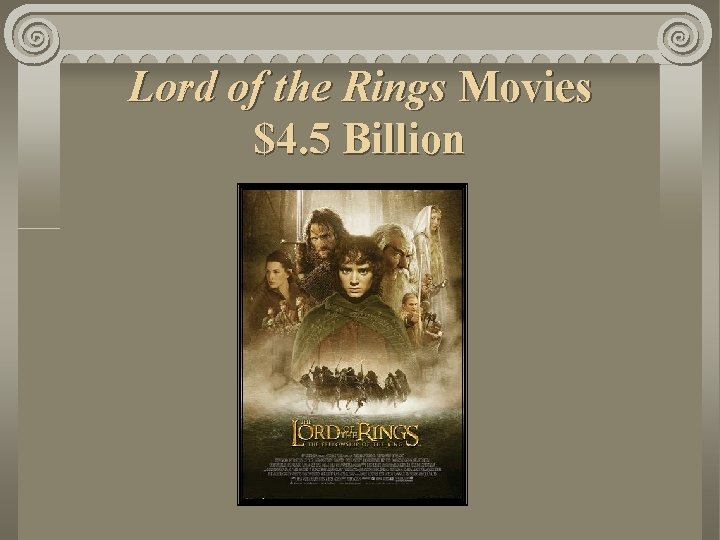 Lord of the Rings Movies $4. 5 Billion 