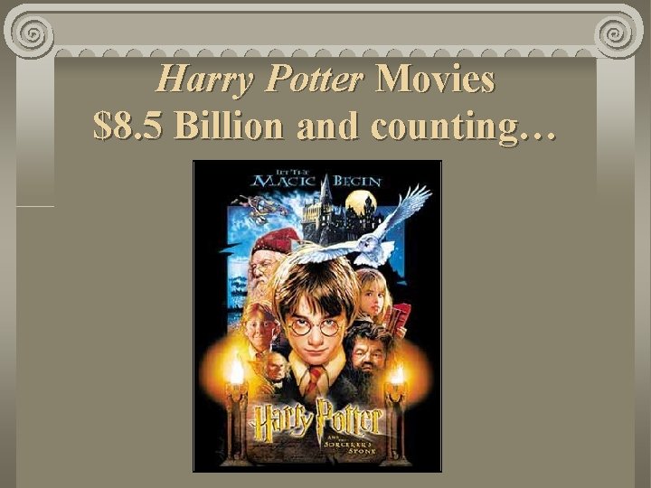 Harry Potter Movies $8. 5 Billion and counting… 