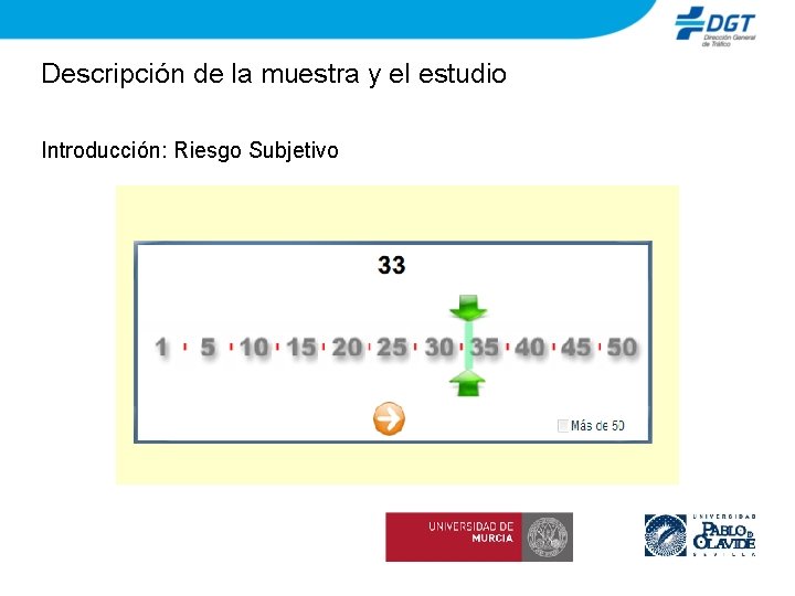 Descripción de la muestra y el estudio Introducción: Riesgo Subjetivo 