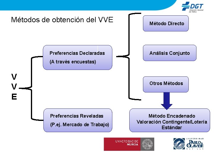 Métodos de obtención del VVE Preferencias Declaradas Método Directo Análisis Conjunto (A través encuestas)
