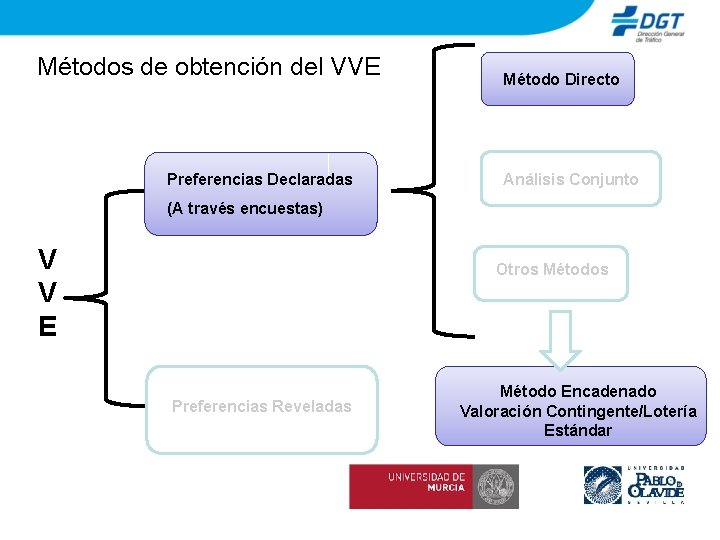 Métodos de obtención del VVE Preferencias Declaradas Método Directo Análisis Conjunto (A través encuestas)