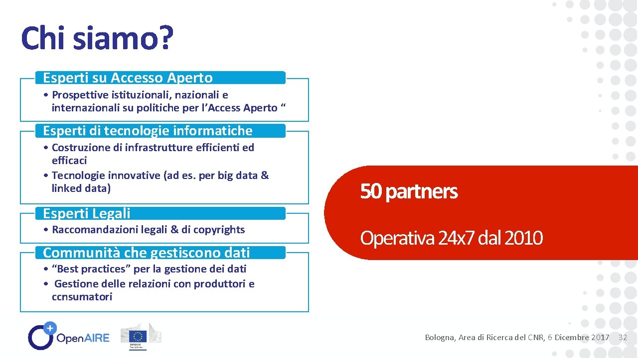 Chi siamo? Esperti su Accesso Aperto • Prospettive istituzionali, nazionali e internazionali su politiche