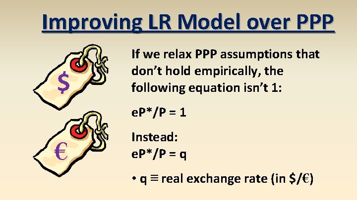 Improving LR Model over PPP $ If we relax PPP assumptions that don’t hold
