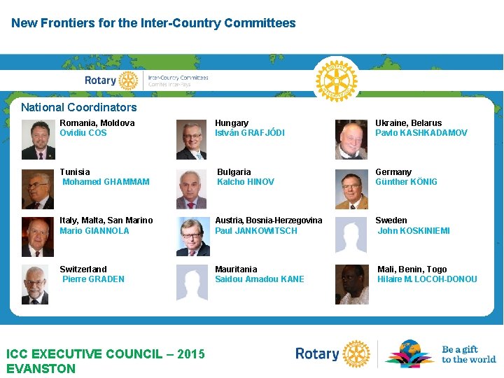 New Frontiers for the Inter-Country Committees National Coordinators Romania, Moldova Ovidiu COS Hungary István