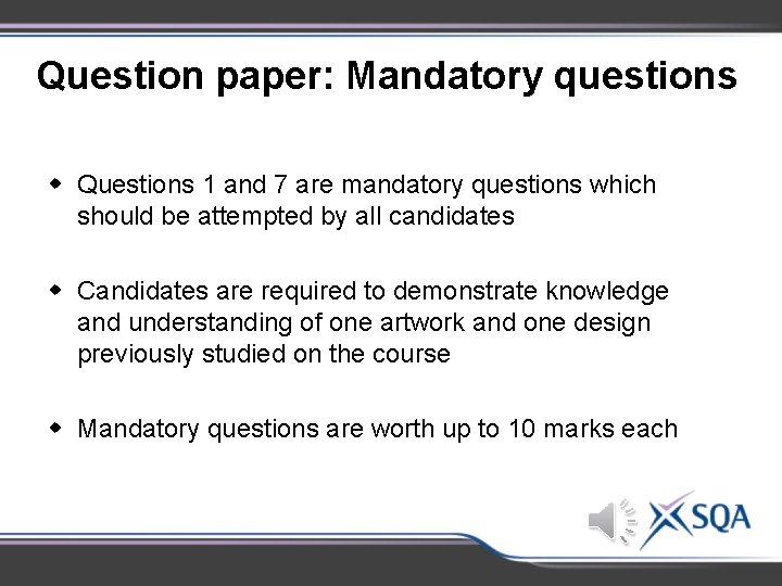 Question paper: Mandatory questions w Questions 1 and 7 are mandatory questions which should Question paper: Mandatory questions w Questions 1 and 7 are mandatory questions which should