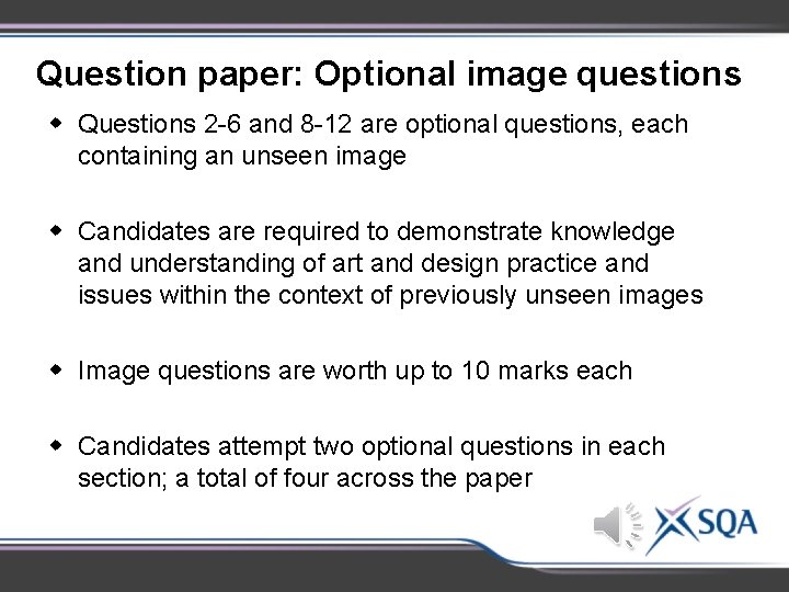 Question paper: Optional image questions w Questions 2 -6 and 8 -12 are optional Question paper: Optional image questions w Questions 2 -6 and 8 -12 are optional