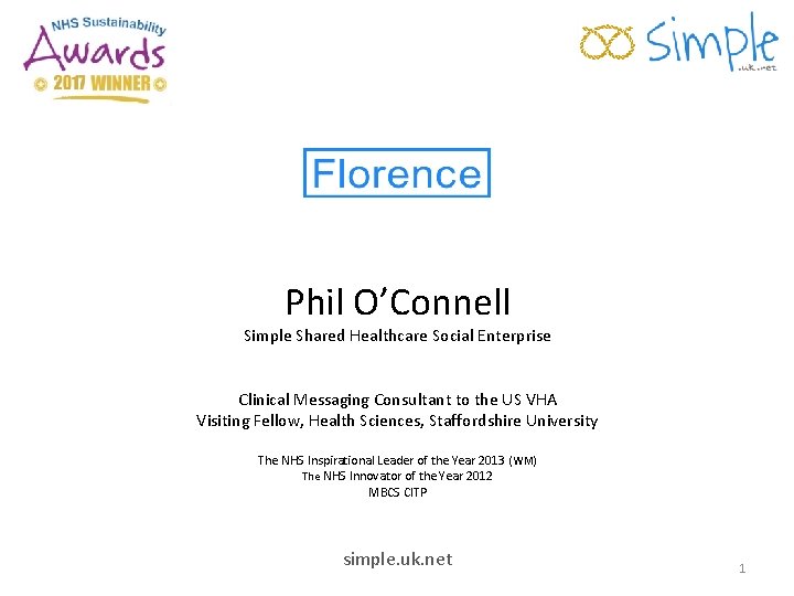 Phil O’Connell Simple Shared Healthcare Social Enterprise Clinical Messaging Consultant to the US VHA