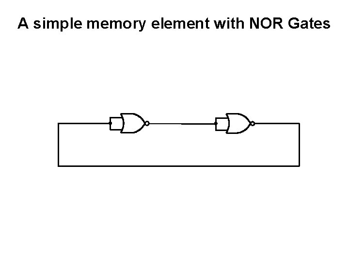 A simple memory element with NOR Gates A simple memory element with NOR Gates