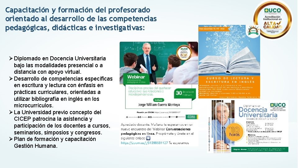 Capacitación y formación del profesorado orientado al desarrollo de las competencias pedagógicas, didácticas e Capacitación y formación del profesorado orientado al desarrollo de las competencias pedagógicas, didácticas e