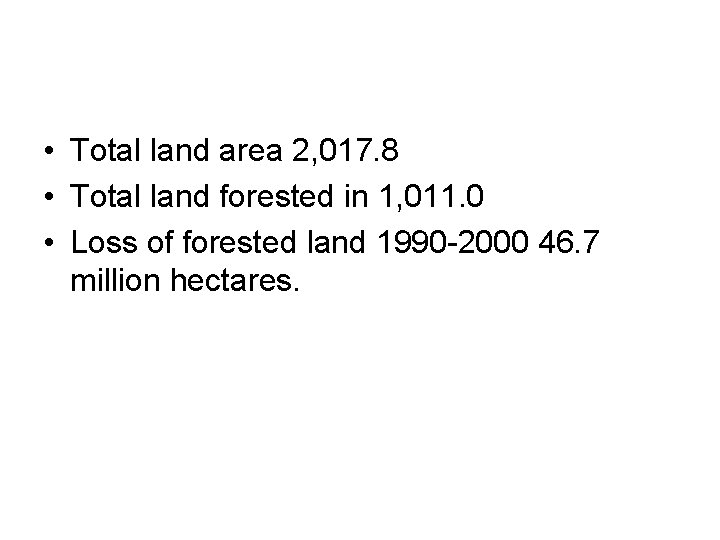  • Total land area 2, 017. 8 • Total land forested in 1,