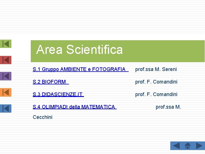 Area Scientifica S. 1 Gruppo AMBIENTE e FOTOGRAFIA prof. ssa M. Sereni S. 2