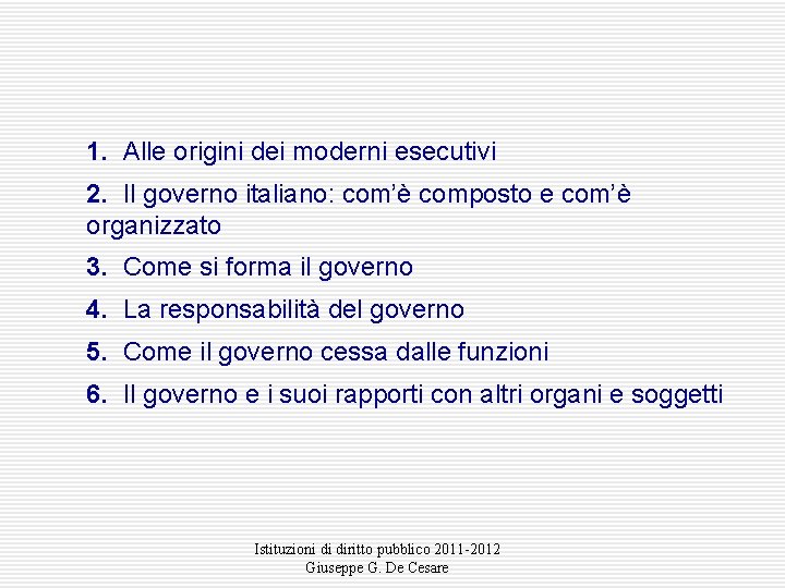 Il Governo Istituzioni Di Diritto Pubblico 2011 2012