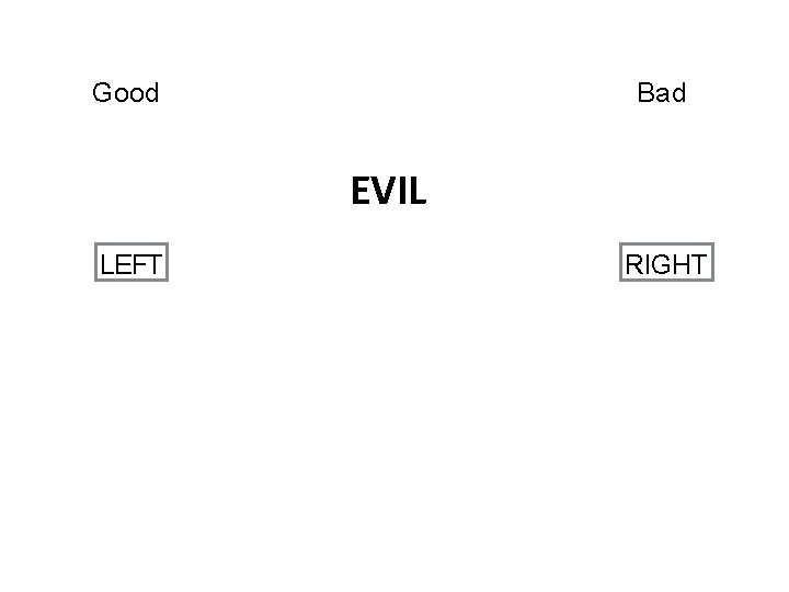 Good Bad EVIL LEFT RIGHT 