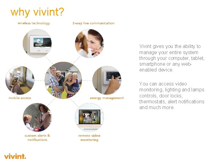 why vivint? Vivint gives you the ability to manage your entire system through your