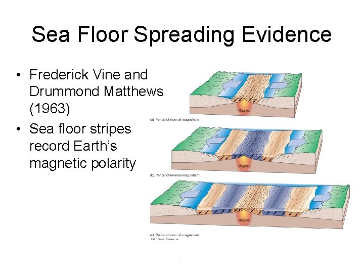 Sea Floor Spreading Evidence • Frederick Vine and Drummond Matthews (1963) • Sea floor