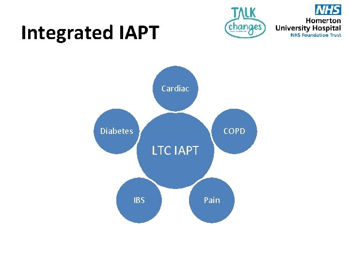Integrated IAPT Cardiac Diabetes COPD LTC IAPT IBS Pain 