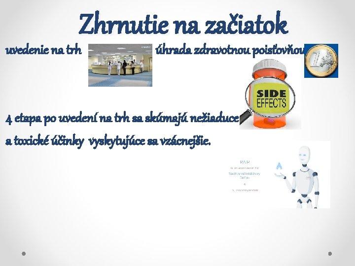Zhrnutie na začiatok uvedenie na trh úhrada zdravotnou poisťovňou 4 etapa po uvedení na