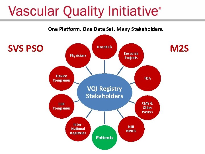 One Platform. One Data Set. Many Stakeholders. SVS PSO M 2 S Hospitals Research