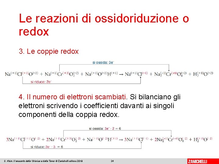 Le reazioni di ossidoriduzione o redox 3. Le coppie redox 4. Il numero di