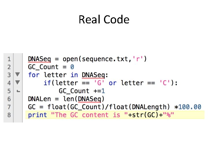 Real Code 