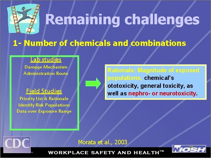 Remaining challenges 1 - Number of chemicals and combinations Lab studies Damage Mechanism Administration