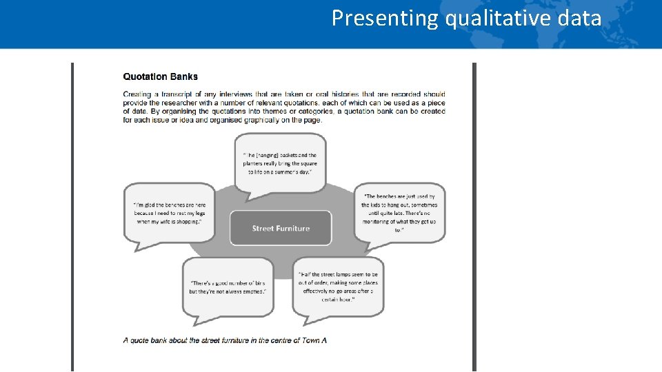 Presenting qualitative data 