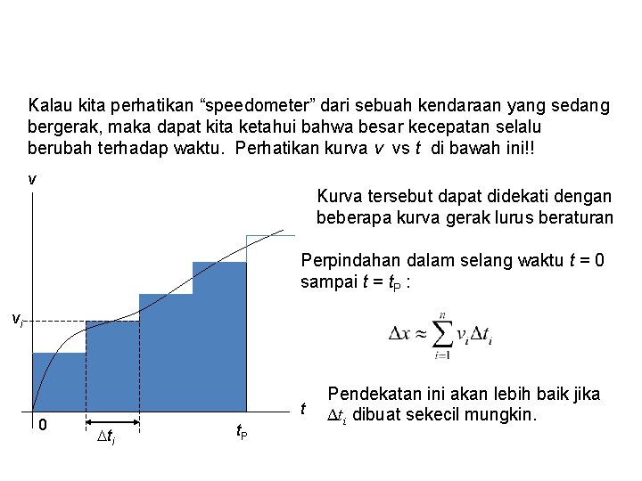 Kalau kita perhatikan “speedometer” dari sebuah kendaraan yang sedang bergerak, maka dapat kita ketahui