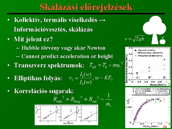 Skálázási előrejelzések • Kollektív, termális viselkedés → Információvesztés, skálázás • Mit jelent ez? Hubble