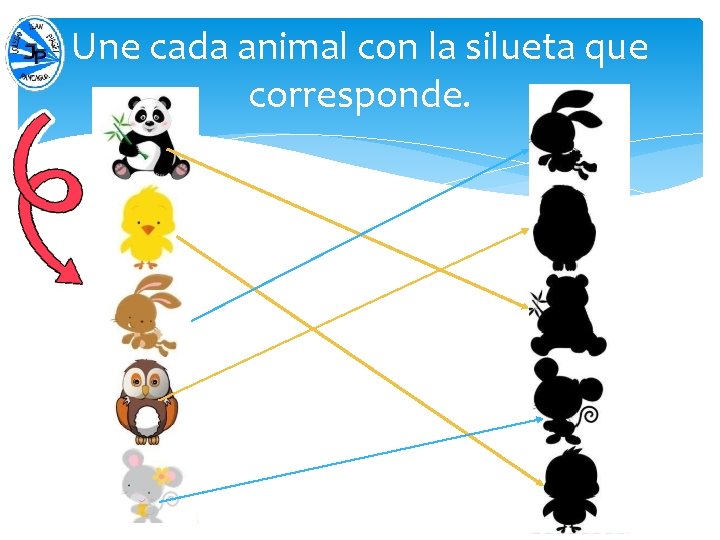 Une cada animal con la silueta que corresponde. 