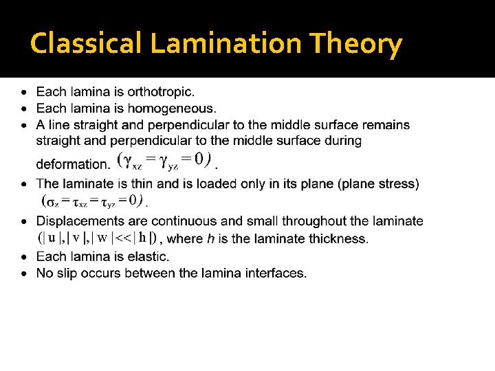 Classical Lamination Theory 