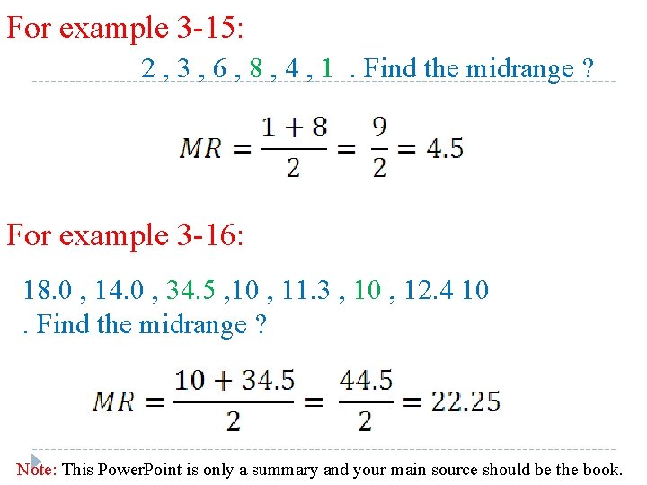 For example 3 -15: 2 , 3 , 6 , 8 , 4 ,