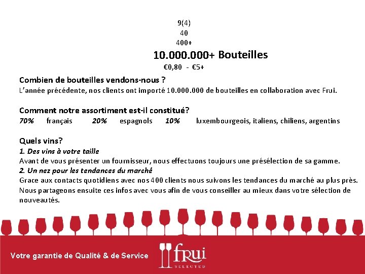 9(4) 40 400+ 10. 000+ Bouteilles € 0, 80 - € 5+ Combien de