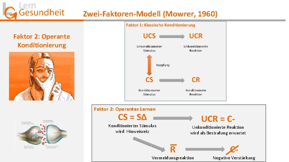 Zwei-Faktoren-Modell (Mowrer, 1960) Faktor 2: Operante Konditionierung Faktor 2: Operantes Lernen CS = SΔ