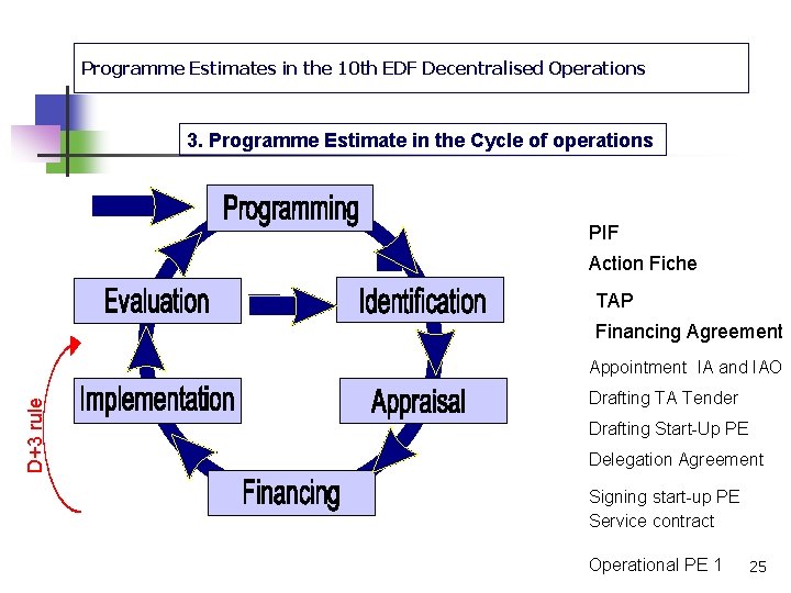 Programme Estimates in the 10 th EDF Decentralised Operations 3. Programme Estimate in the