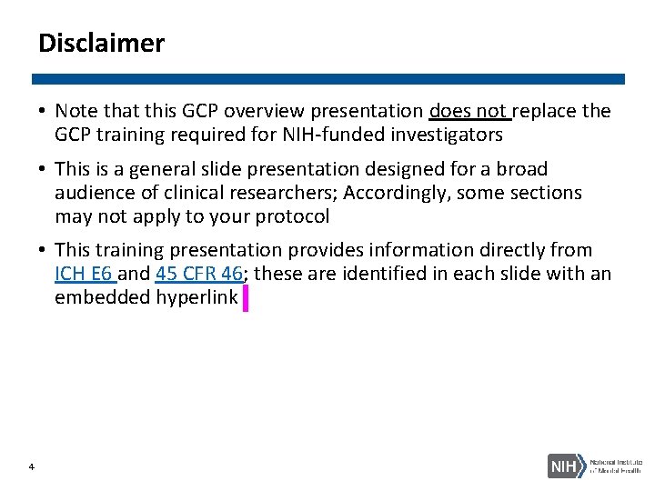 Disclaimer • Note that this GCP overview presentation does not replace the GCP training