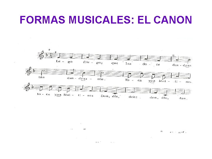 FORMAS MUSICALES: EL CANON 