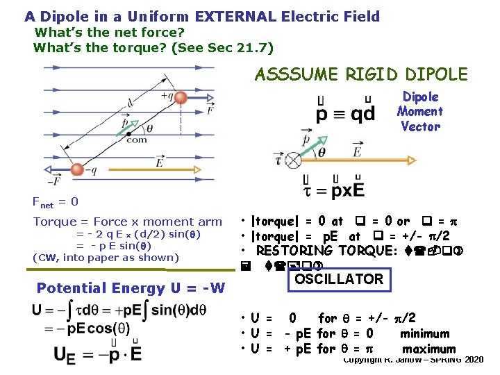 Physics 121 Electricity and Magnetism Lecture 3 Electric
