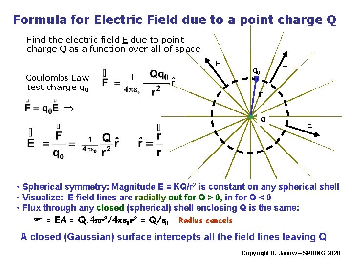 Physics 121 Electricity and Magnetism Lecture 3 Electric